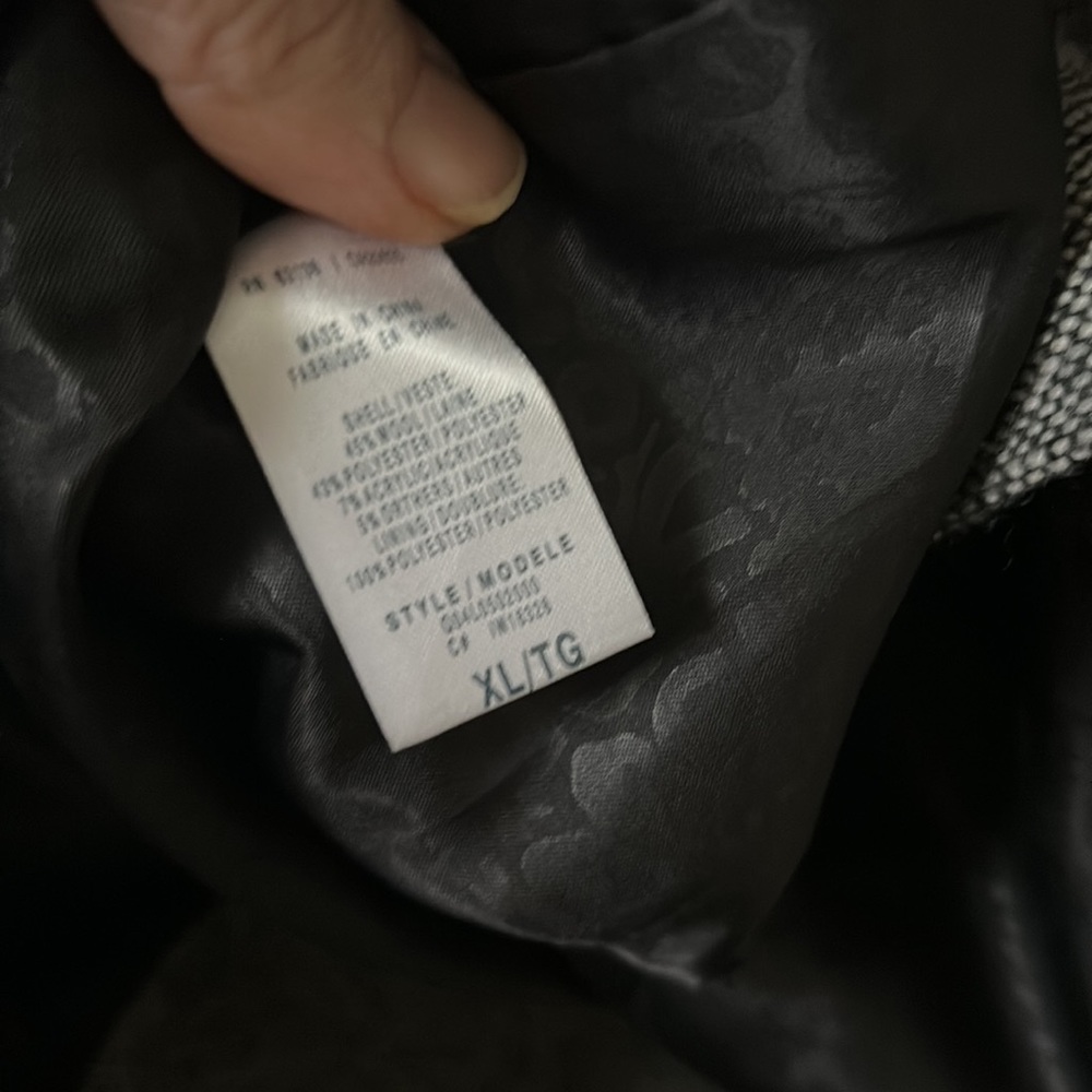 Womens Gray Double-Breasted Wool Blend Coat - Picture 10 of 11